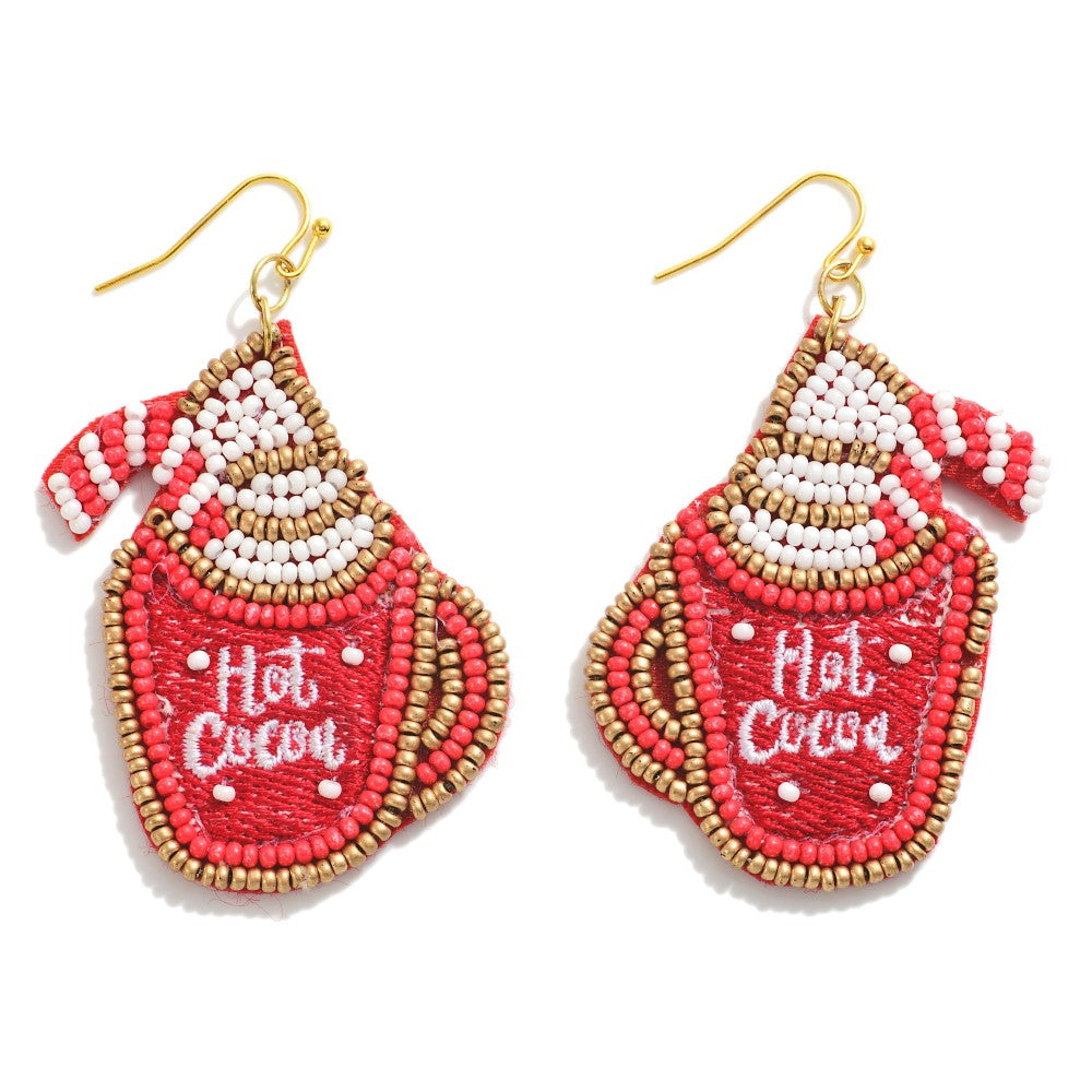 Hot Cocoa Holiday Drink Drop Earringsi