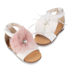 Load image into Gallery viewer, Sandal with Tulle and Rhinestones
