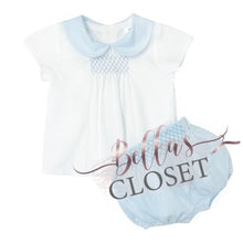 Load image into Gallery viewer, Baby Boy Blue &amp; White Top &amp; Shorts

