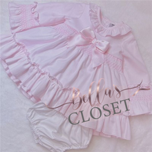 Load image into Gallery viewer, Baby Girl Pink Puff Ball Dress with pants
