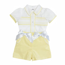 Load image into Gallery viewer, BABY GIRL YELLOW COTTON SHORTS WITH BLOUSE

