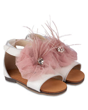 Load image into Gallery viewer, Sandal with Tulle and Rhinestones
