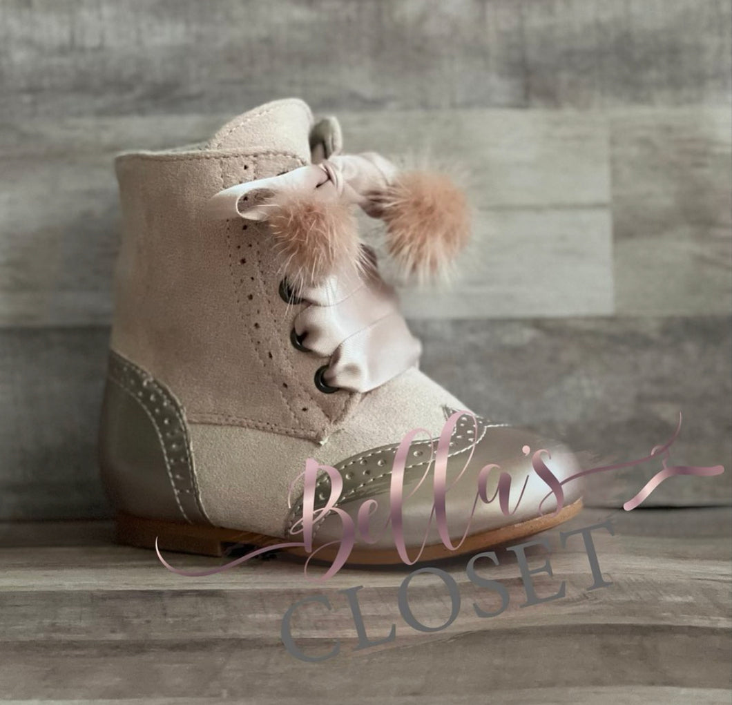 Rose Spanish pompom boots - Ready to Ship!